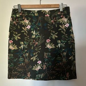 RW&CO Floral Dark Green Skirt